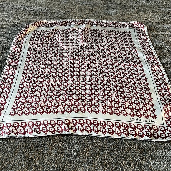 Vintage Christian Dior Silk Monogram Pocket Square Handkerchief - Picture 12 of 15